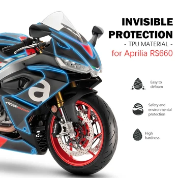 Аксессуары RS660 Мотоциклетная защита из настоящего ТПУ для Aprilia RS 660 2021, Прозрачная пленка, маскирующая царапины, Самопроизвольное восстановление