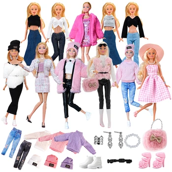 1 предмет модной одежды для кукол Барби, модное пальто, брюки, платье, свитер, подходит для кукол 11,8 дюймов, повседневная одежда, подарочные игрушки