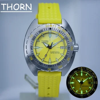Мужские часы THORN Diver с автоматическим управлением, 44 мм сапфировое стекло NH35 200m, водонепроницаемость, C3 Luminous, лучший бренд