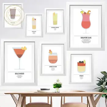 Арт-плакат коктейльного меню, современный рецепт приготовления алкоголя Барменом, Картина на холсте, кафе, магазин, бар, настенные принты, Украшения Кухни, фотографии