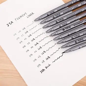 7 шт./компл. STA ручка для рисования волоконными иглами fine liner pen эскиз знака ручка для дизайнера архитектора художника комиксов офис waterpfoof