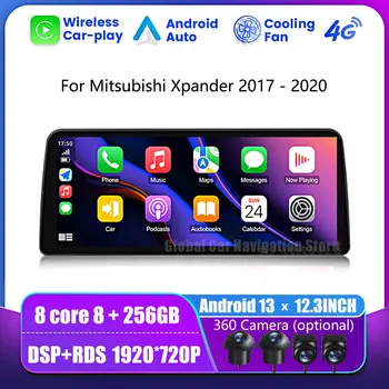 12,3-Дюймовый Android 13 Для Mitsubishi Xpander 2017-2020 Автомобильный Радиоприемник GPS Навигация BT Carplay Мультимедийный Видеоплеер Хост-Блок