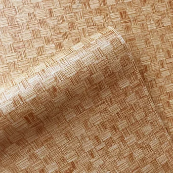 Обои из ПВХ с рисунком бамбукового коврика в китайском стиле, Украшение для дома в гостиничном кабинете, имитация бамбукового плетения, Самоклеящаяся наклейка на стену