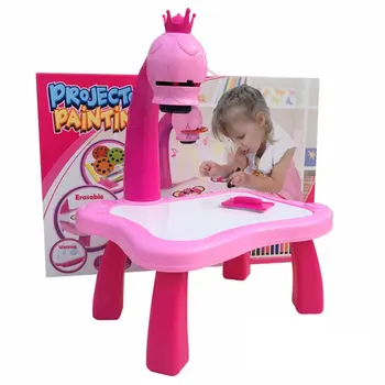 Детский обучающий стол С Интеллектуальным Проектором Детский Стол для рисования Игрушка со Светом Детский Обучающий Инструмент Стол для рисования