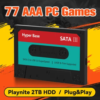 Playnite AAA Gaming Внешний Жесткий диск С предустановленной версией 77 AAA PC Large Games 2T Игровой жесткий диск Game Plug and Play Для ПК с Windows / ноутбука