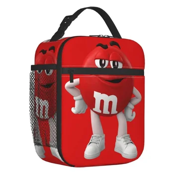 Сумка для ланча с изображением персонажа M & M's Chocolate Candy для женщин, водонепроницаемая Забавная сумка для ланча с термоохлаждением для школьников