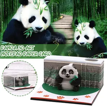 Панда 3D Арт блокнот Бумажные блокноты для заметок Милый блок бумаги для заметок Гигантская панда Заметки 3D Детские блокноты Липкие подарки U5K0