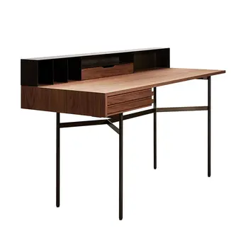 Письменный стол в скандинавском стиле, немецкий письменный стол, фирменный бланк в стиле модерн Баухауз, выдвижной ящик из черного ореха, минимализм