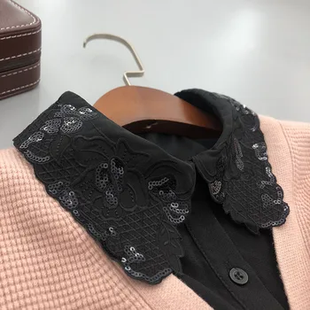 Женская однотонная винтажная рубашка с искусственным воротником, блузка со съемным воротником, искусственный воротник с лацканами, аксессуары для верхней одежды Fuax Cols