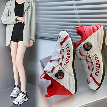 Женская спортивная обувь для гольфа с быстрой шнуровкой, черные, красные спортивные туфли для гольфа для девочек, удобные женские кроссовки для тренировок гольфистов