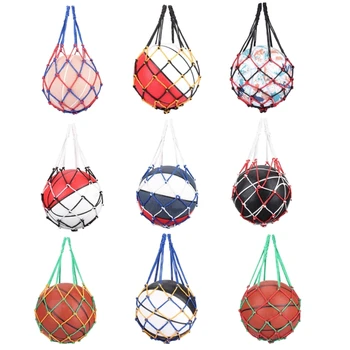 Сумка с футбольной сеткой, нейлоновые сетчатые сумки для мячей, Баскетбольная сумка для хранения, сетчатые сумки для одиночной игры, Волейбольная сетчатая сумка для улицы