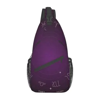 Мужская сумка через плечо Zodiac Wheel Space, фиолетовая сумка через плечо для женщин, противоугонная нагрудная сумка для короткой поездки, сумка-мессенджер