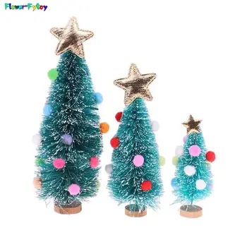 Мини-сосновая Рождественская елка, искусственные украшения для стола, Фестивальные пластиковые Миниатюрные елки, новогодние украшения на Рождество