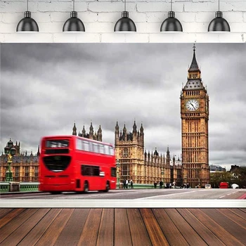 Фон для Фотосъемки На Тему Лондонской Достопримечательности Баннер Биг Бен Знаменитый Символ Города Фоновый Плакат Для Вечерних Украшений